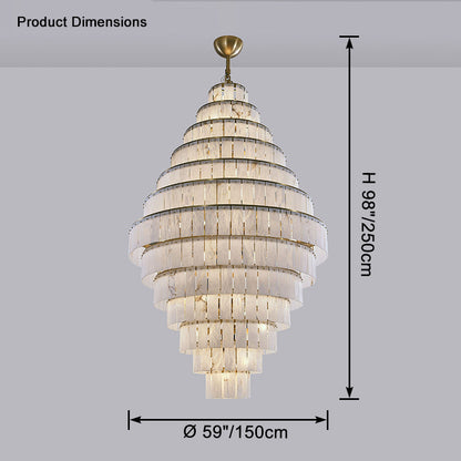 WOMO Giant Tiered Alabaster Foyer Chandelier-WM2926