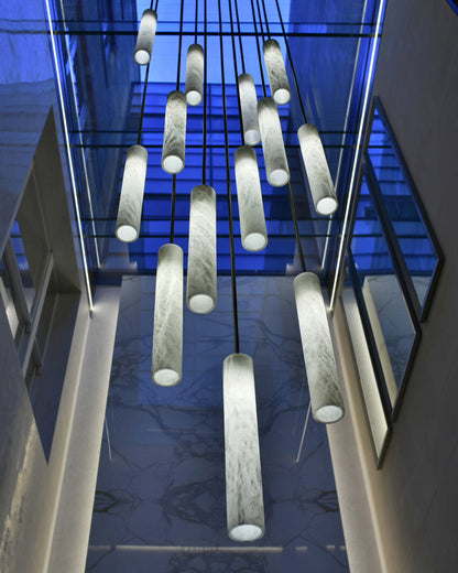 WOMO Alabaster Tube Staircase Chandelier-WM2881