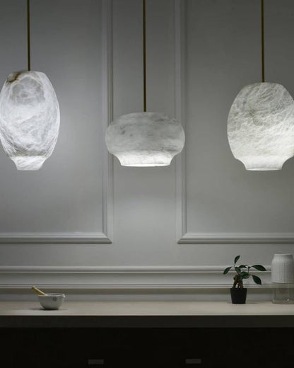WOMO Camille Alabaster Pendant Light-WM2895