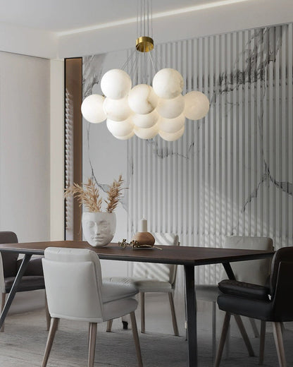 WOMO Cluster Globe Alabaster Pendant Chandelier-WM2865