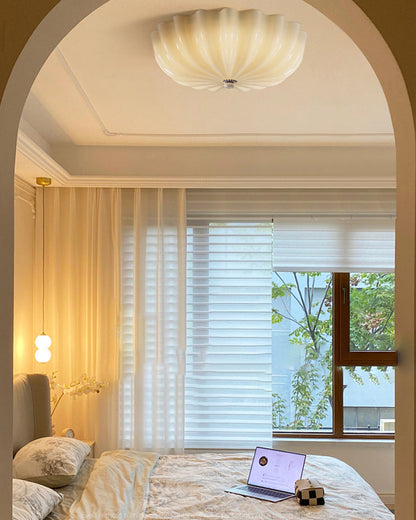 WOMO Pleated Glass Flush Mount Ceiling Light-WM1133