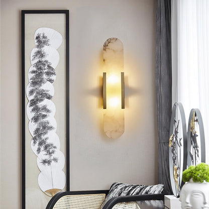 WOMO Oval Alabaster Wall Sconce-WM6107