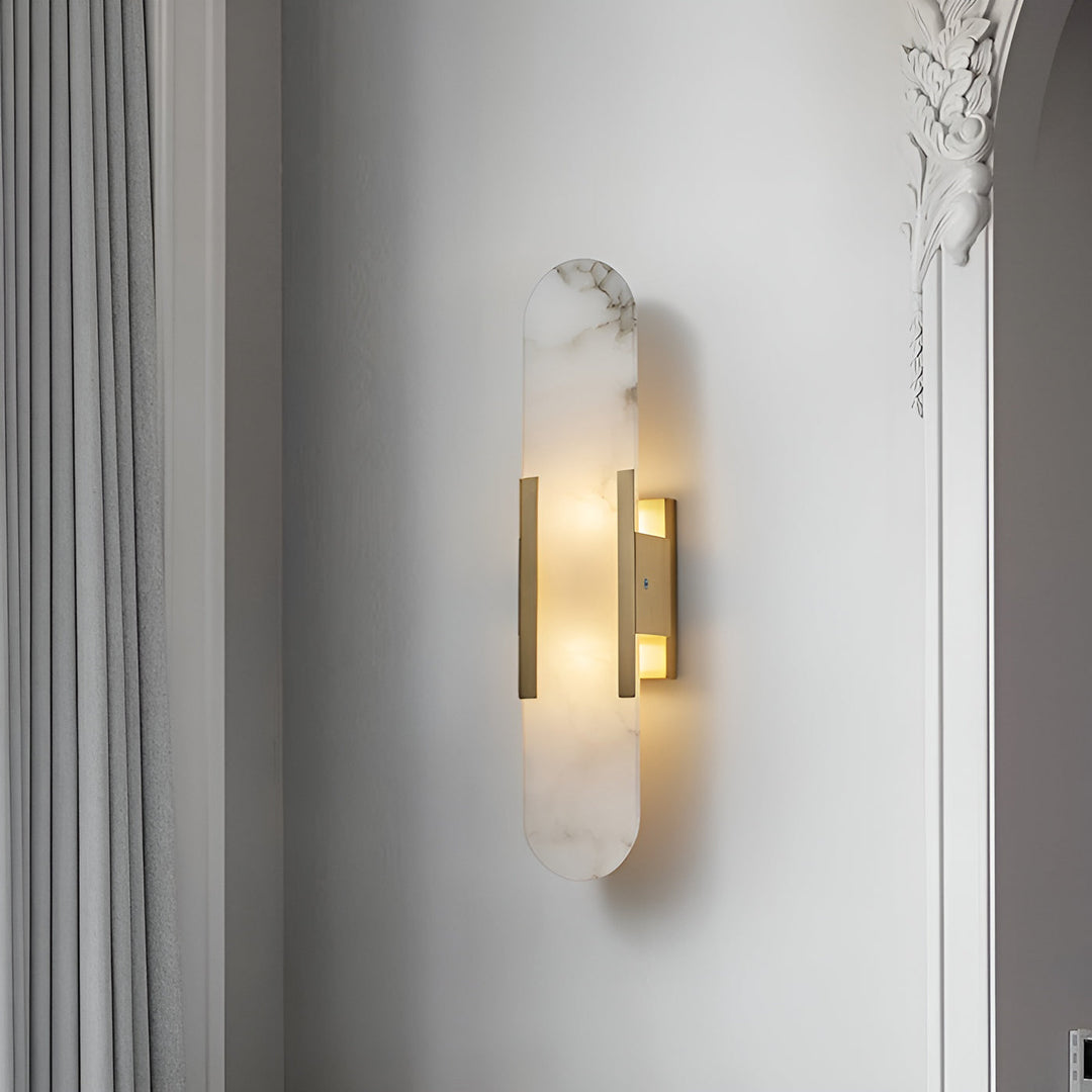 WOMO Oval Alabaster Wall Sconce-WM6107