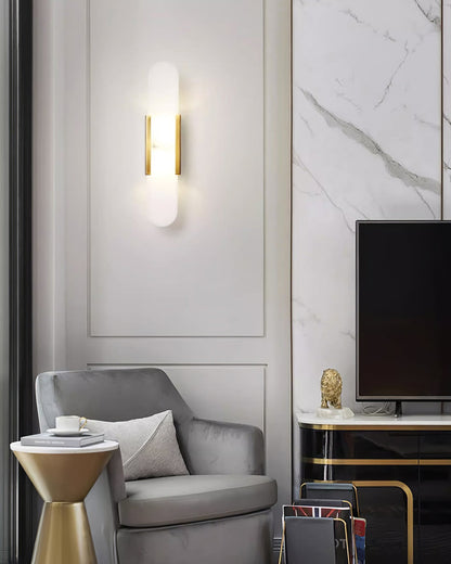 WOMO Oval Alabaster Wall Sconce-WM6107