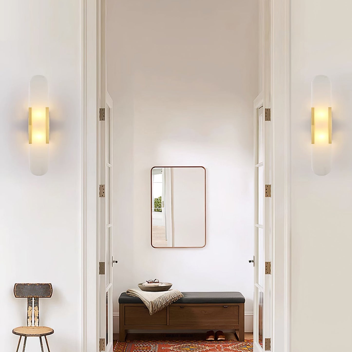 WOMO Oval Alabaster Wall Sconce-WM6107