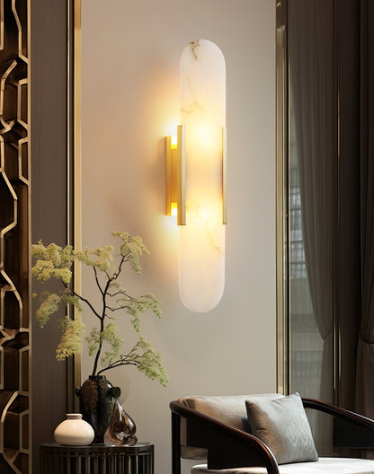 WOMO Oval Alabaster Wall Sconce-WM6107