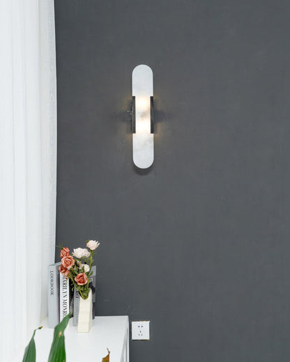 WOMO Oval Alabaster Wall Sconce-WM6107