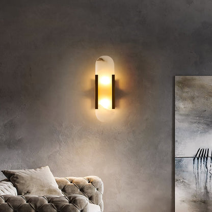 WOMO Oval Alabaster Wall Sconce-WM6107
