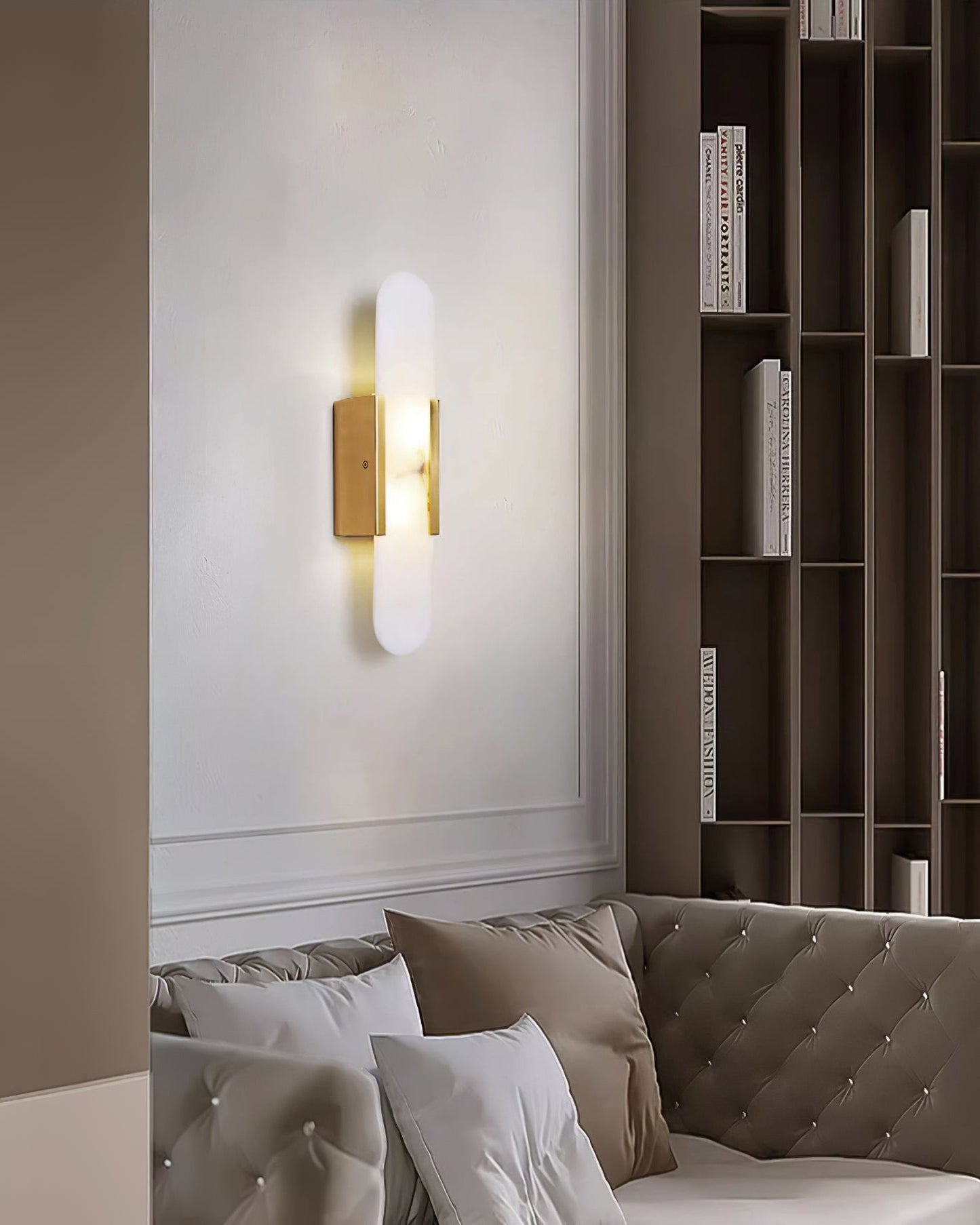 WOMO Oval Alabaster Wall Sconce-WM6107