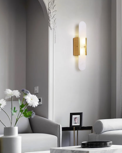 WOMO Oval Alabaster Wall Sconce-WM6107