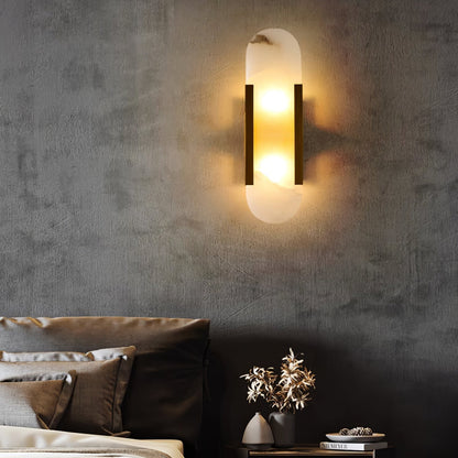 WOMO Oval Alabaster Wall Sconce-WM6107