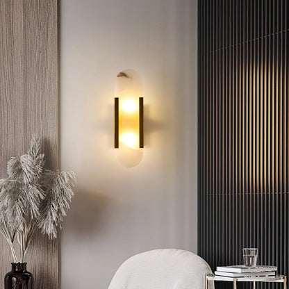WOMO Oval Alabaster Wall Sconce-WM6107
