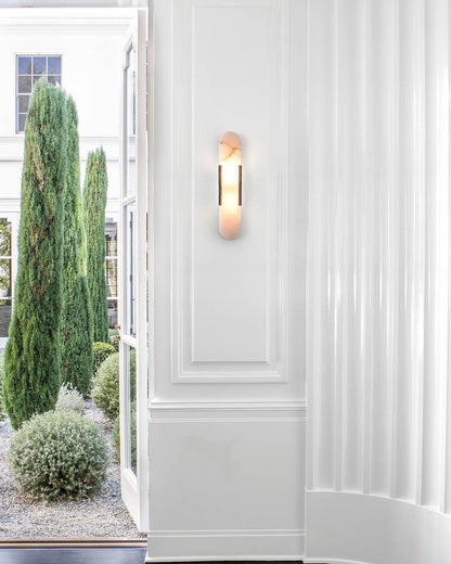 WOMO Oval Alabaster Wall Sconce-WM6107