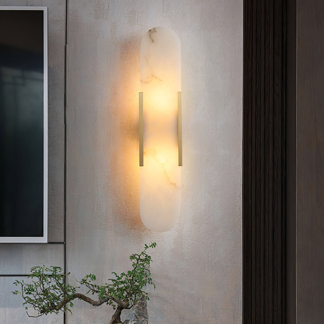 WOMO Oval Alabaster Wall Sconce-WM6107