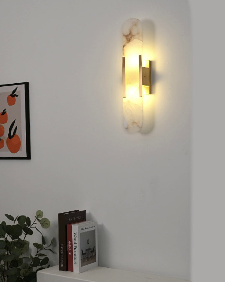 WOMO Oval Alabaster Wall Sconce-WM6107