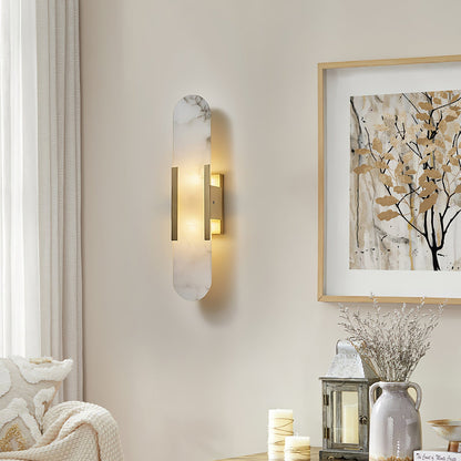 WOMO Oval Alabaster Wall Sconce-WM6107
