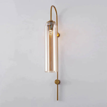 WOMO Colored Glass Cylinder Arched Wall Sconce-WM6109