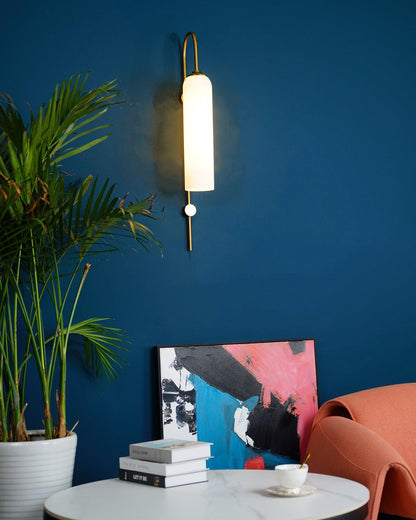 WOMO Colored Glass Cylinder Arched Wall Sconce-WM6109