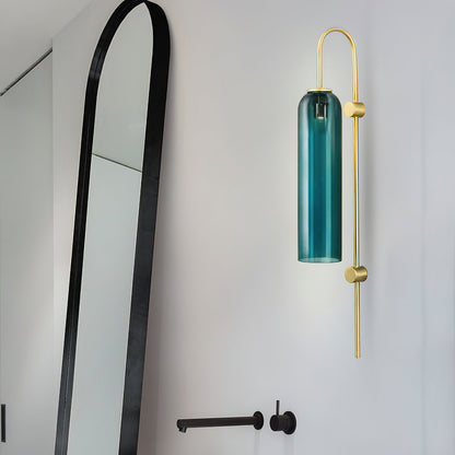 WOMO Colored Glass Cylinder Arched Wall Sconce-WM6109