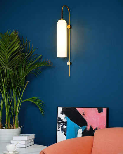 WOMO Colored Glass Cylinder Arched Wall Sconce-WM6109