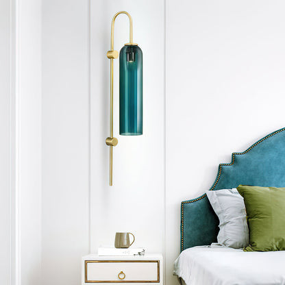 WOMO Colored Glass Cylinder Arched Wall Sconce-WM6109