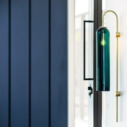 WOMO Colored Glass Cylinder Arched Wall Sconce-WM6109