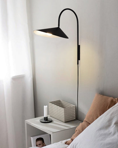 WOMO Swivel Arched Wall Sconce with Plugs and Shade-WM6119