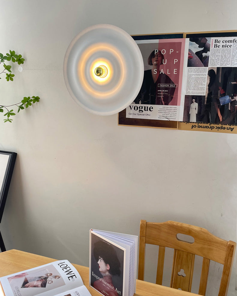 WOMO Rippled Disc Wall Sconce-WM6121