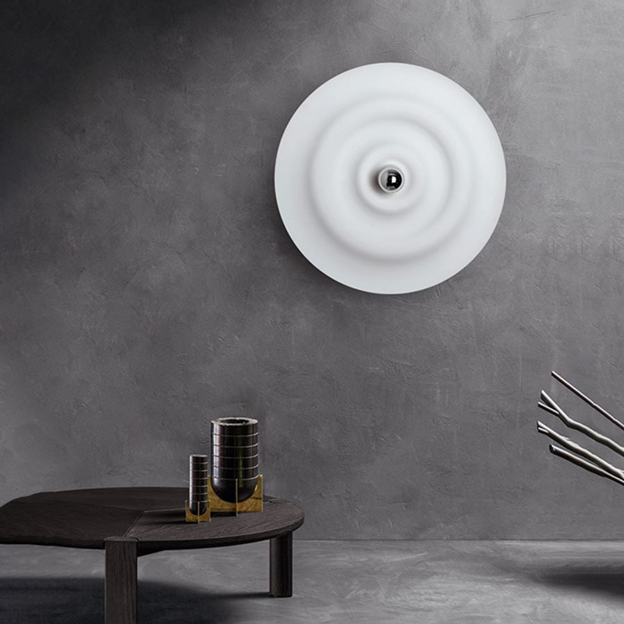 WOMO Rippled Disc Wall Sconce-WM6121