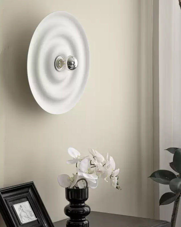 WOMO Rippled Disc Wall Sconce-WM6121