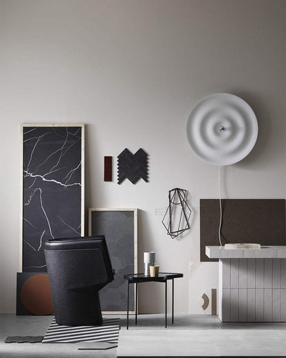 WOMO Rippled Disc Wall Sconce-WM6121