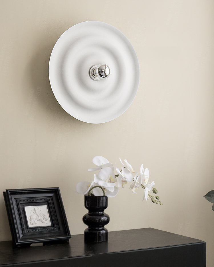 WOMO Rippled Disc Wall Sconce-WM6121