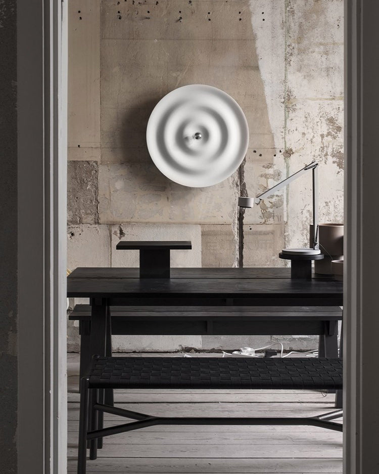 WOMO Rippled Disc Wall Sconce-WM6121