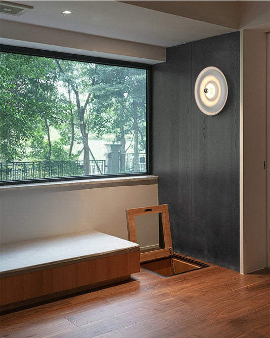 WOMO Rippled Disc Wall Sconce-WM6121