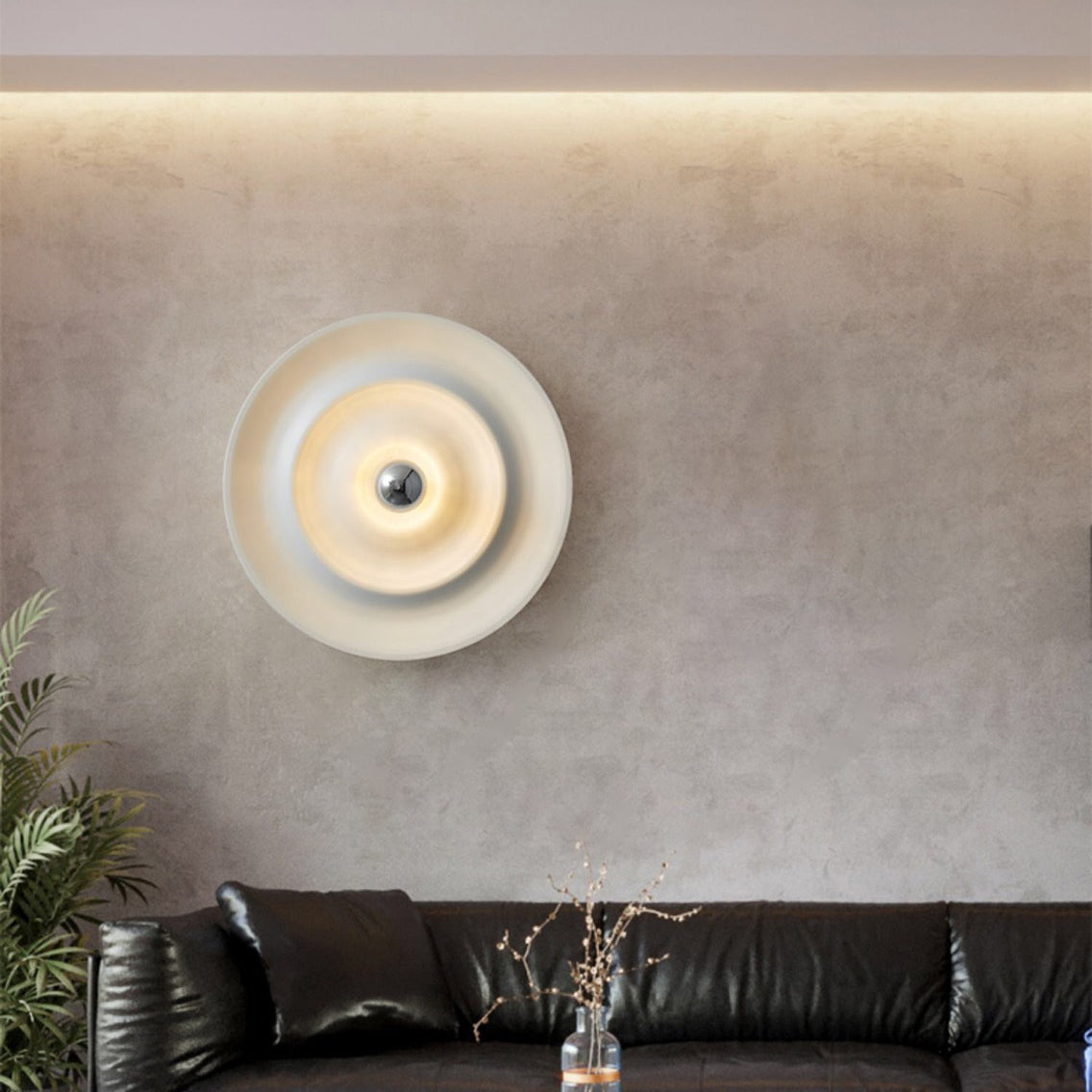 WOMO Rippled Disc Wall Sconce-WM6121