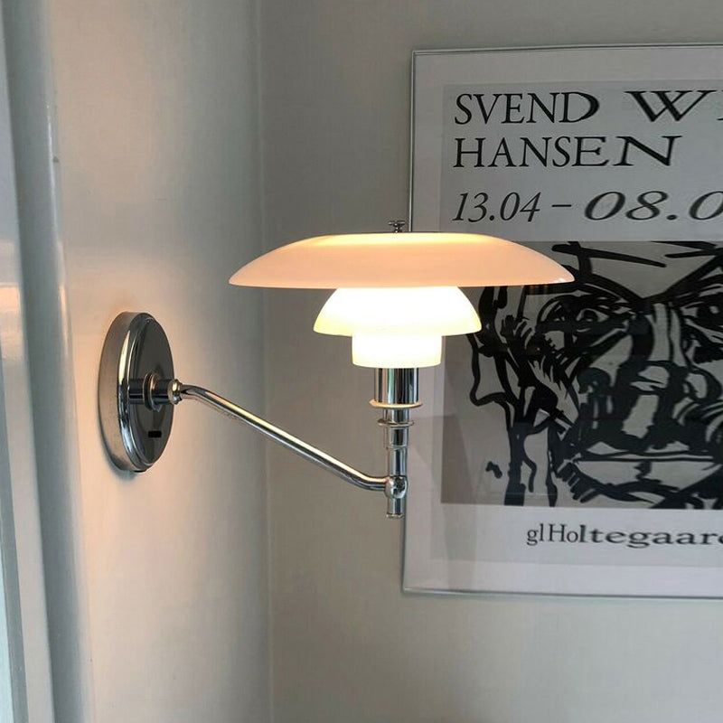WOMO Milk Glass Mid Century Modern Wall Sconce-WM6122