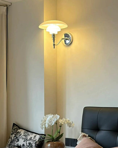 WOMO Milk Glass Mid Century Modern Wall Sconce-WM6122