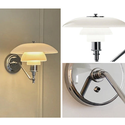 WOMO Milk Glass Mid Century Modern Wall Sconce-WM6122