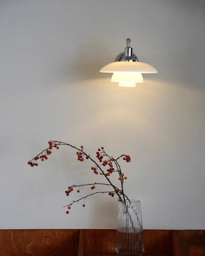WOMO White Glass Mid Century Modern Wall Sconce-WM6123