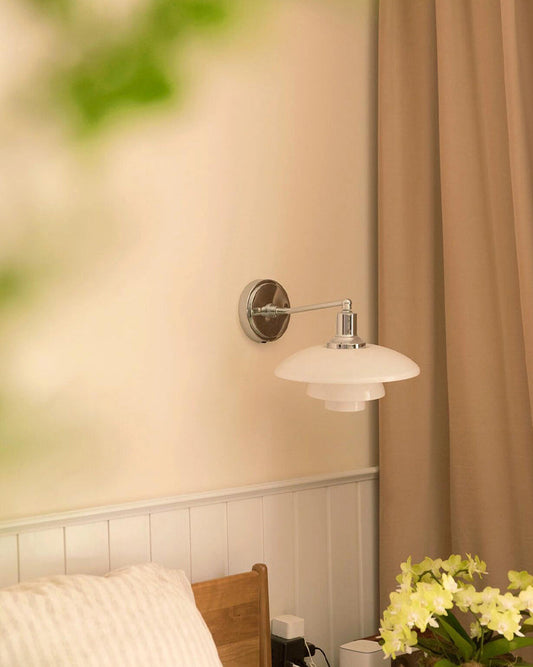 WOMO White Glass Mid Century Modern Wall Sconce-WM6123