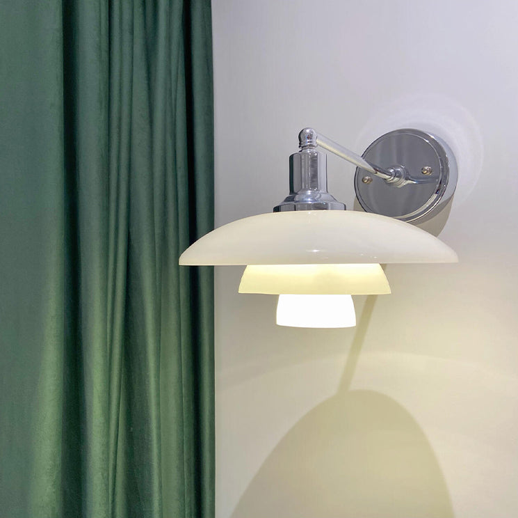 WOMO White Glass Mid Century Modern Wall Sconce-WM6123