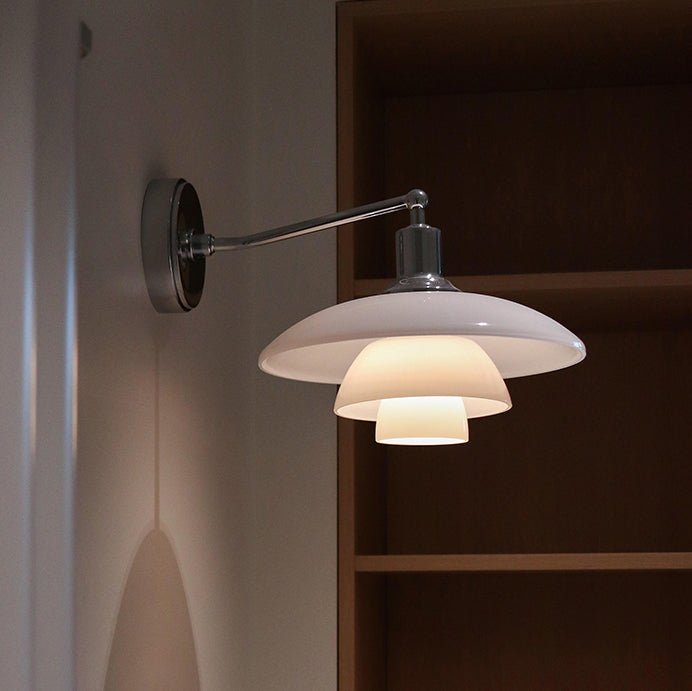 WOMO White Glass Mid Century Modern Wall Sconce-WM6123
