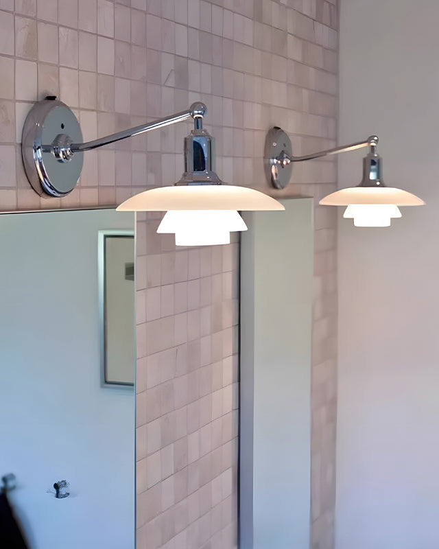WOMO White Glass Mid Century Modern Wall Sconce-WM6123