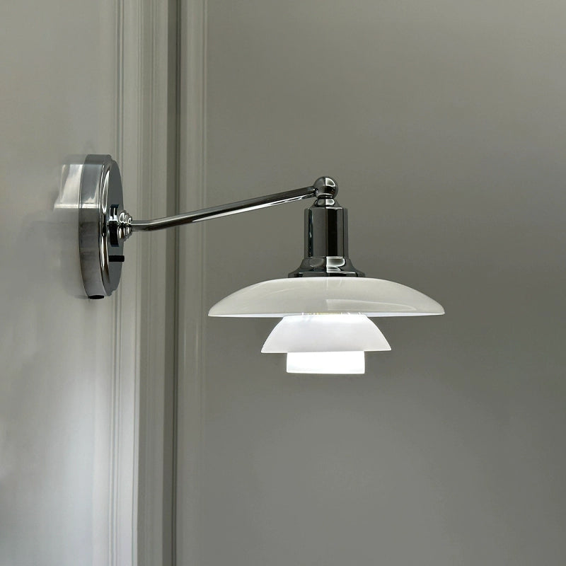 WOMO White Glass Mid Century Modern Wall Sconce-WM6123