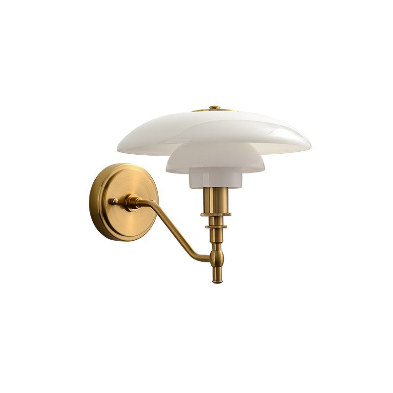 WOMO Milk Glass Mid Century Modern Wall Sconce-WM6122