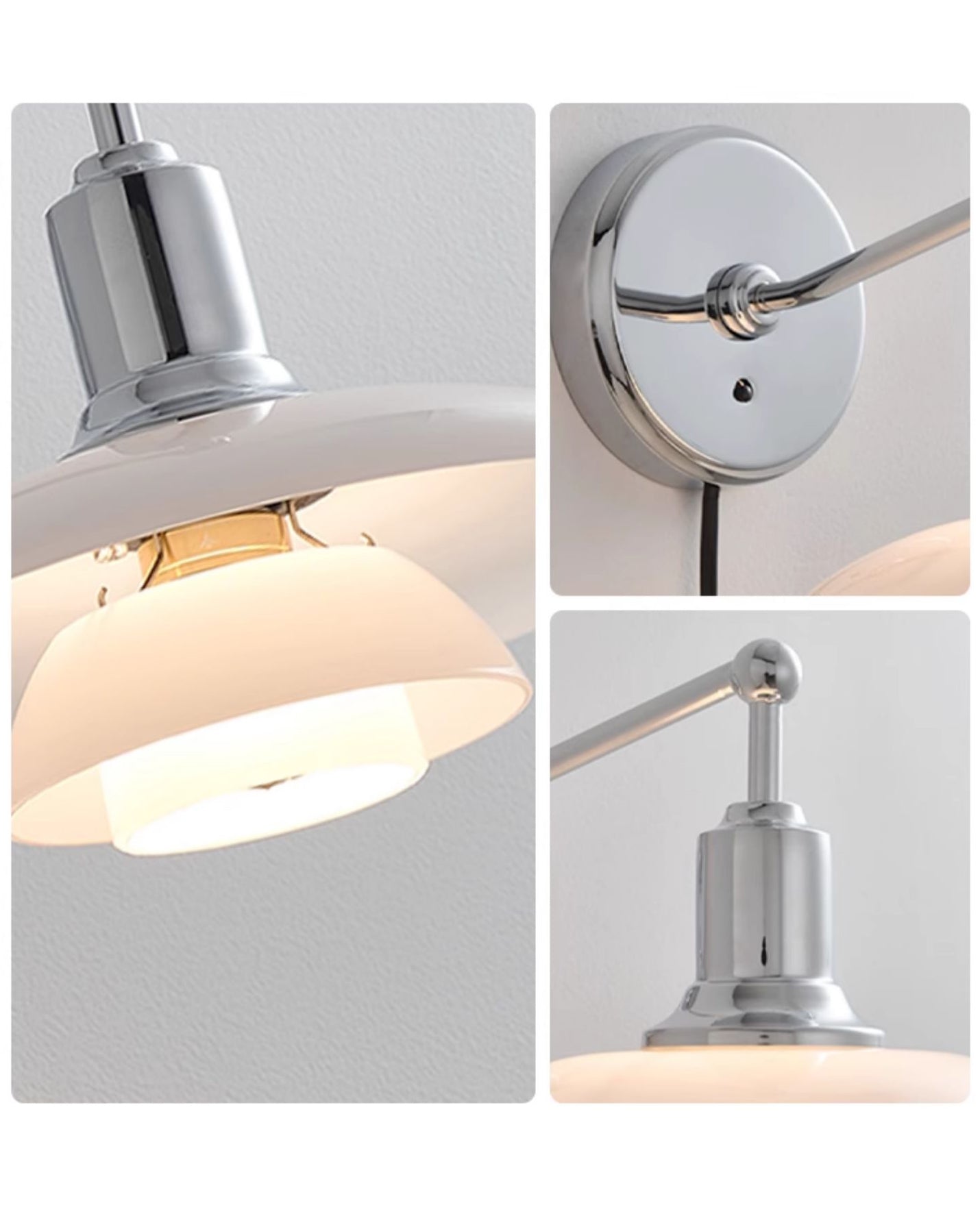 WOMO White Glass Mid Century Modern Wall Sconce-WM6123