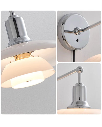 WOMO White Glass Mid Century Modern Wall Sconce-WM6123