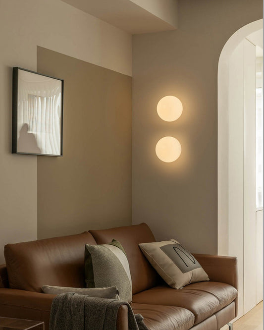 WOMO White Globe Glass Wall Sconce-WM6124