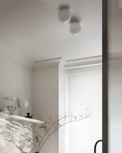 WOMO White Globe Glass Wall Sconce-WM6124