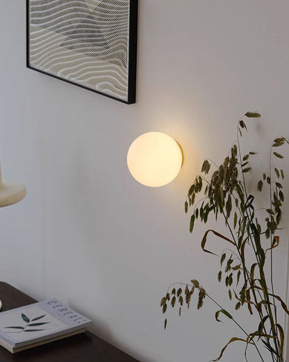 WOMO White Globe Glass Wall Sconce-WM6124